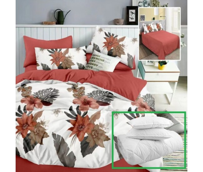 Pachet promo lenjerie pat finet 6 piese + 2 perne + pilota (m378)
